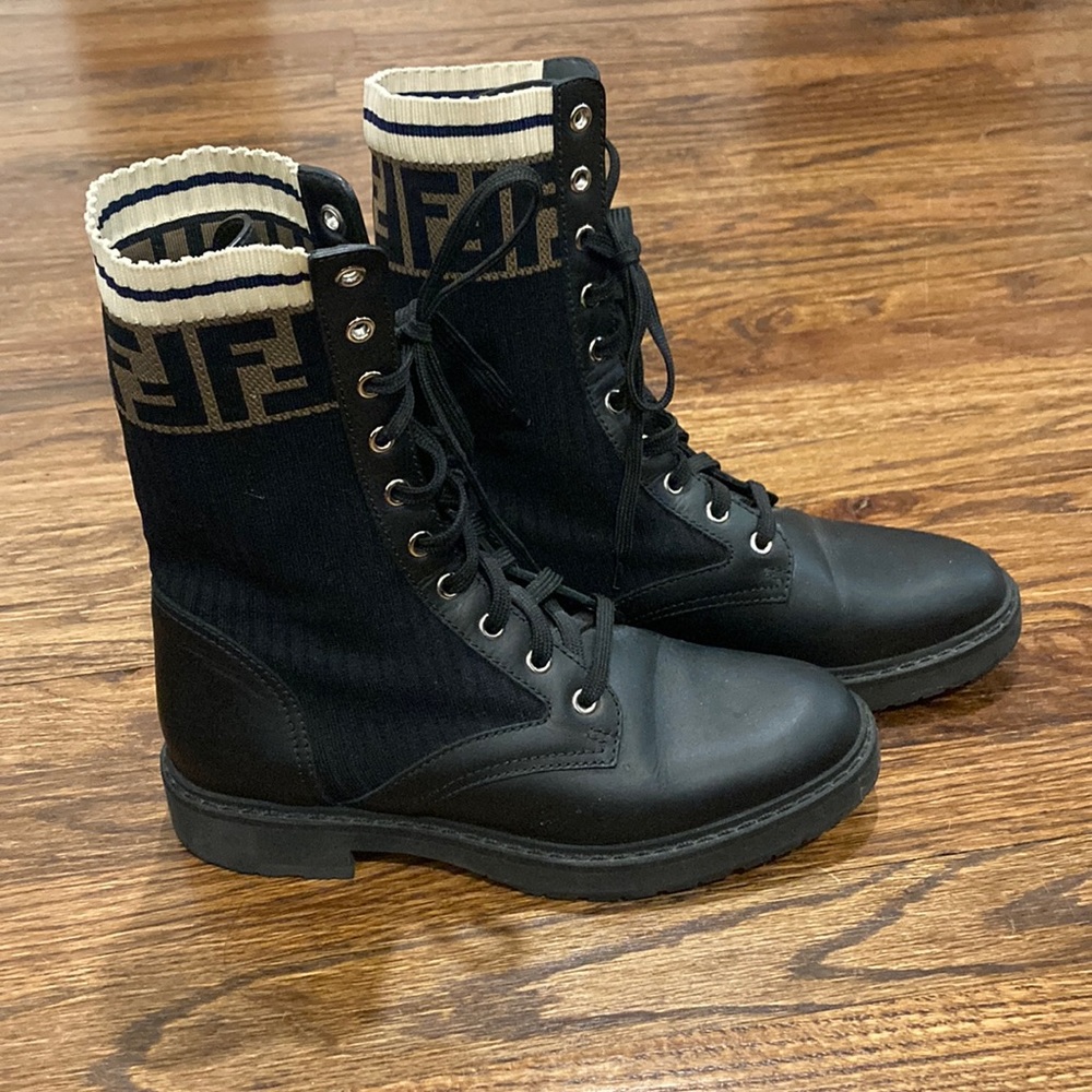 Fendi lace up combat boots